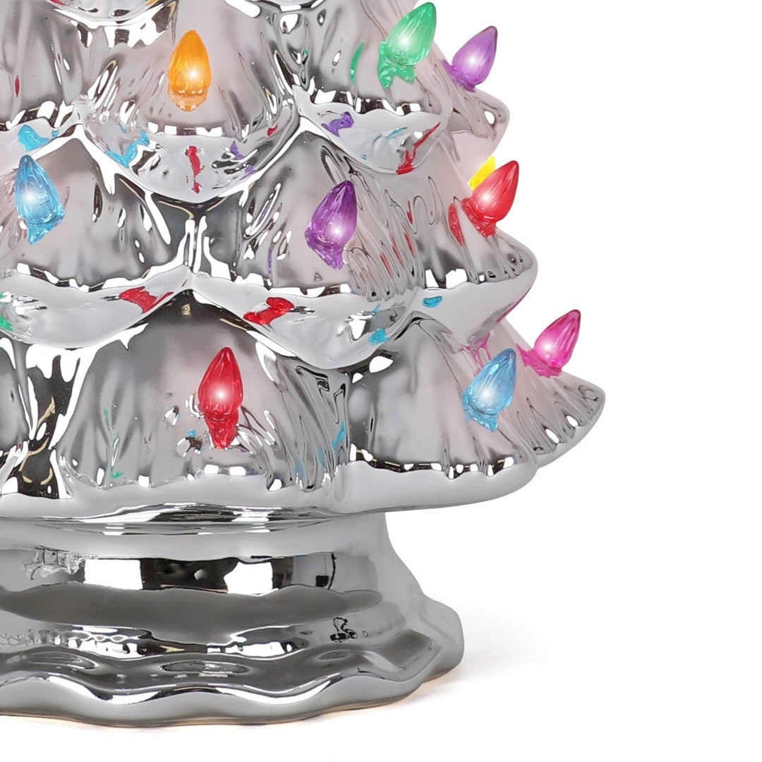 Silver Ceramic Christmas Tree - Diamond Home USA