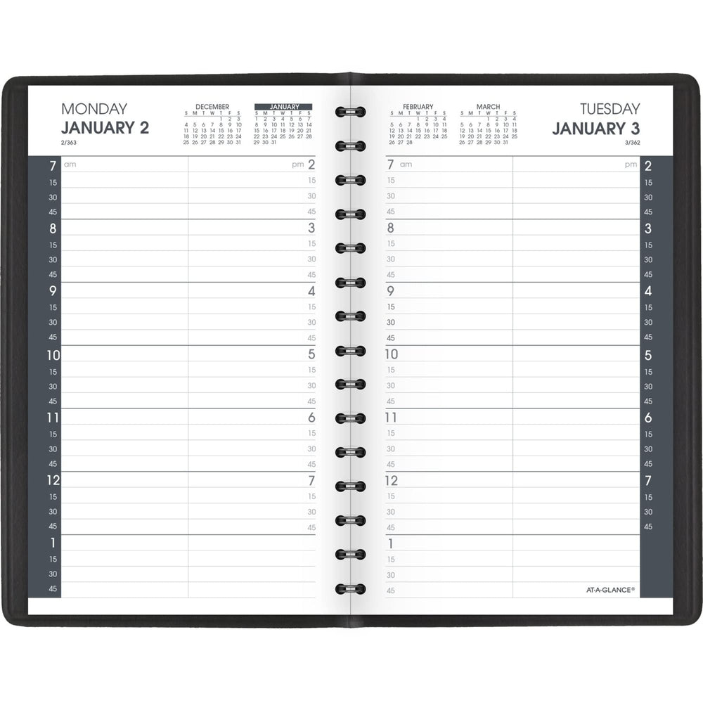 AT-A-GLANCE 2023 Daily Planner Quarter-Hourly Appointment Book 5" x 8" Small - Diamond Home USA