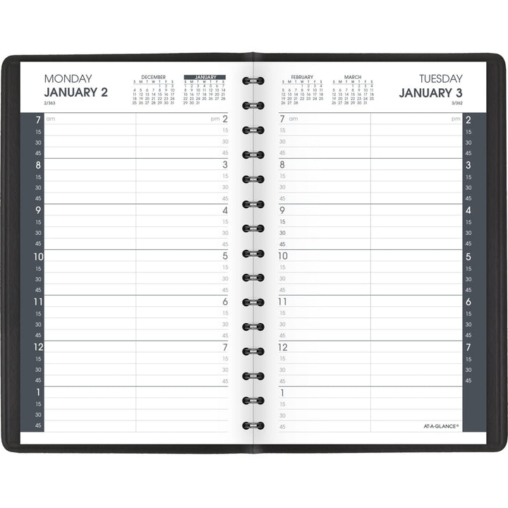 AT-A-GLANCE 2023 Daily Planner Quarter-Hourly Appointment Book 5" x 8" Small - Diamond Home USA