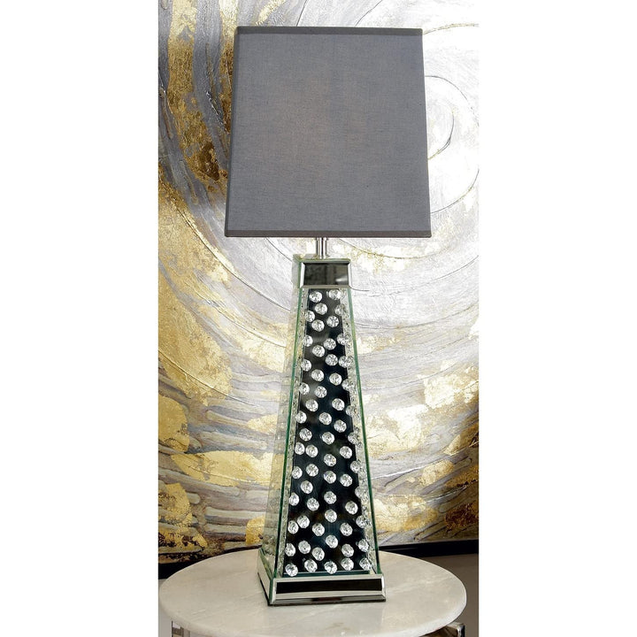 Silver Glass Glam Table Lamp 29 X 10 Grey Purple Modern Contemporary