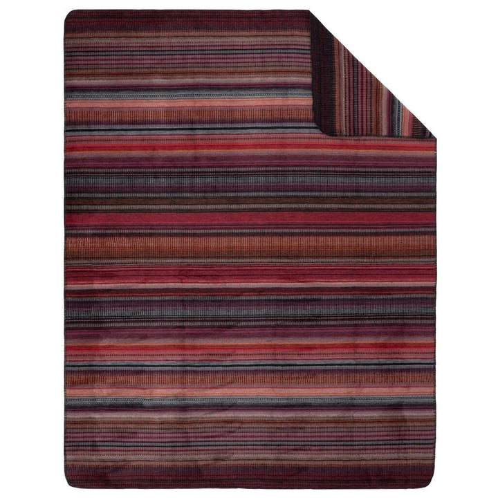 Cotton Blend Fall Color Cozy pe Throw Blanket 'Guntur' Black Orange Red - Diamond Home USA