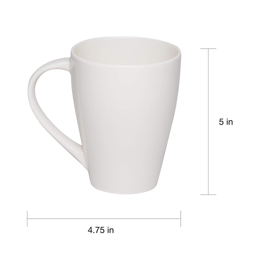 Whisper White Mug 14oz (Set Of 6) Solid Casual Modern Contemporary Round - Diamond Home USA