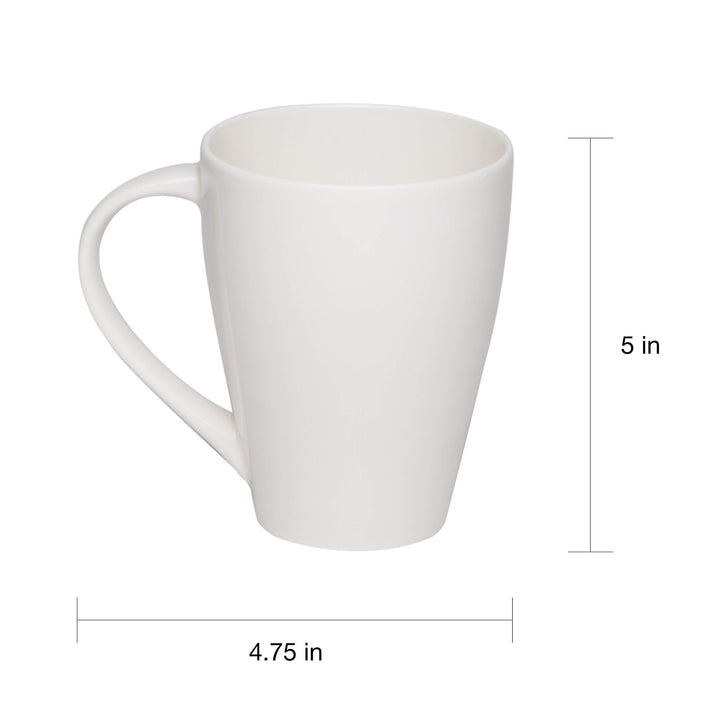 Whisper White Mug 14oz (Set Of 6) Solid Casual Modern Contemporary Round - Diamond Home USA