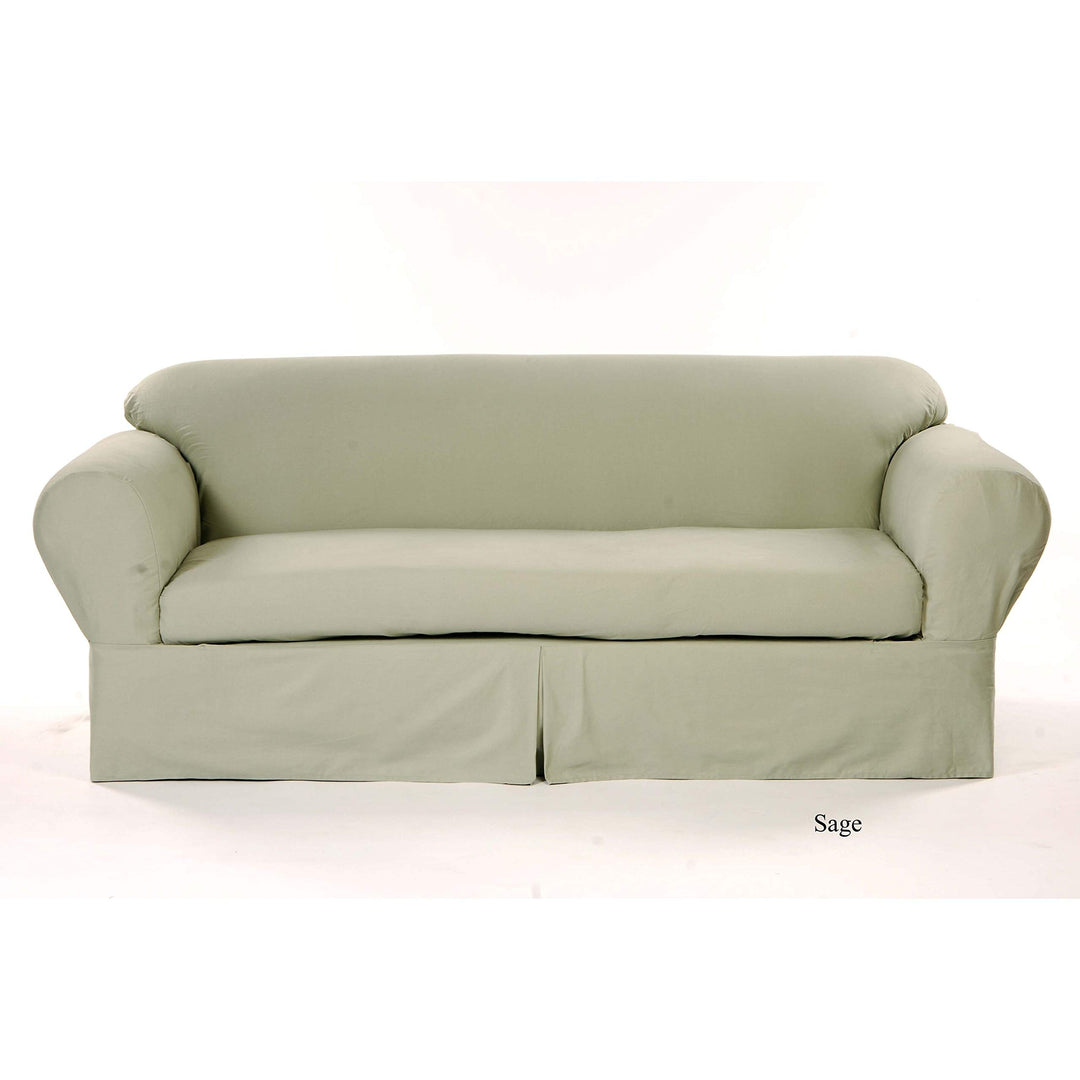 Classic Slipcovers 2-Piece Twill Sofa Slipcover Green - Diamond Home USA