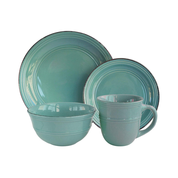 American Atelier Round Dinnerware Sets|Aqua Blue Kitchen Plates Bowls and - Diamond Home USA
