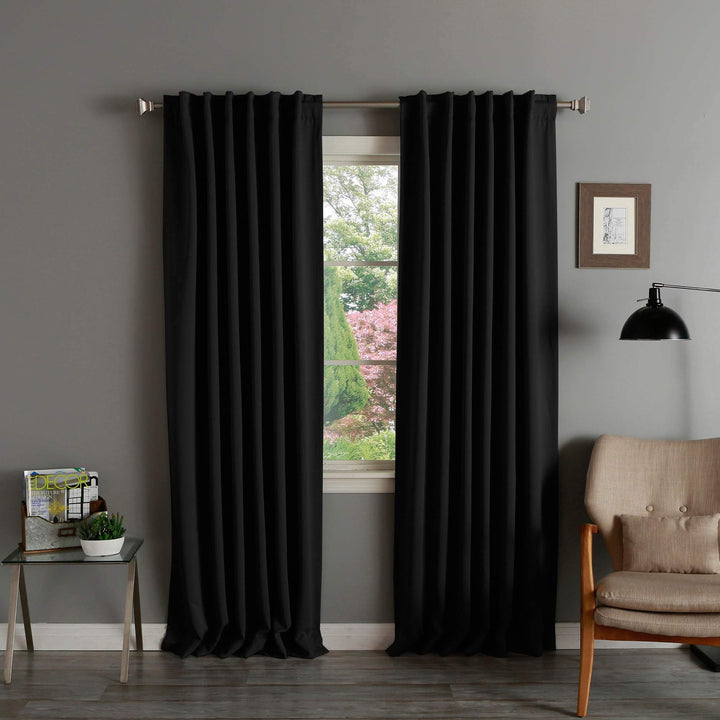 Aurora Home Solid Insulated Thermal Blackout Curtain Panel Pair - 52 x 120 Royal - Diamond Home USA