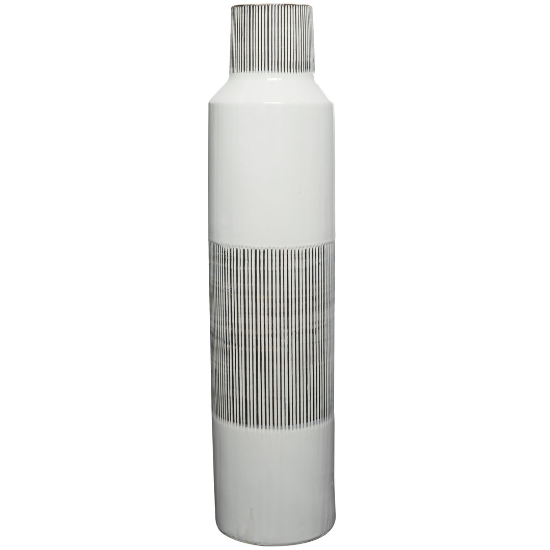 White Ceramic Vase Stoneware - Diamond Home USA