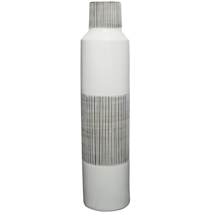 White Ceramic Vase Stoneware - Diamond Home USA