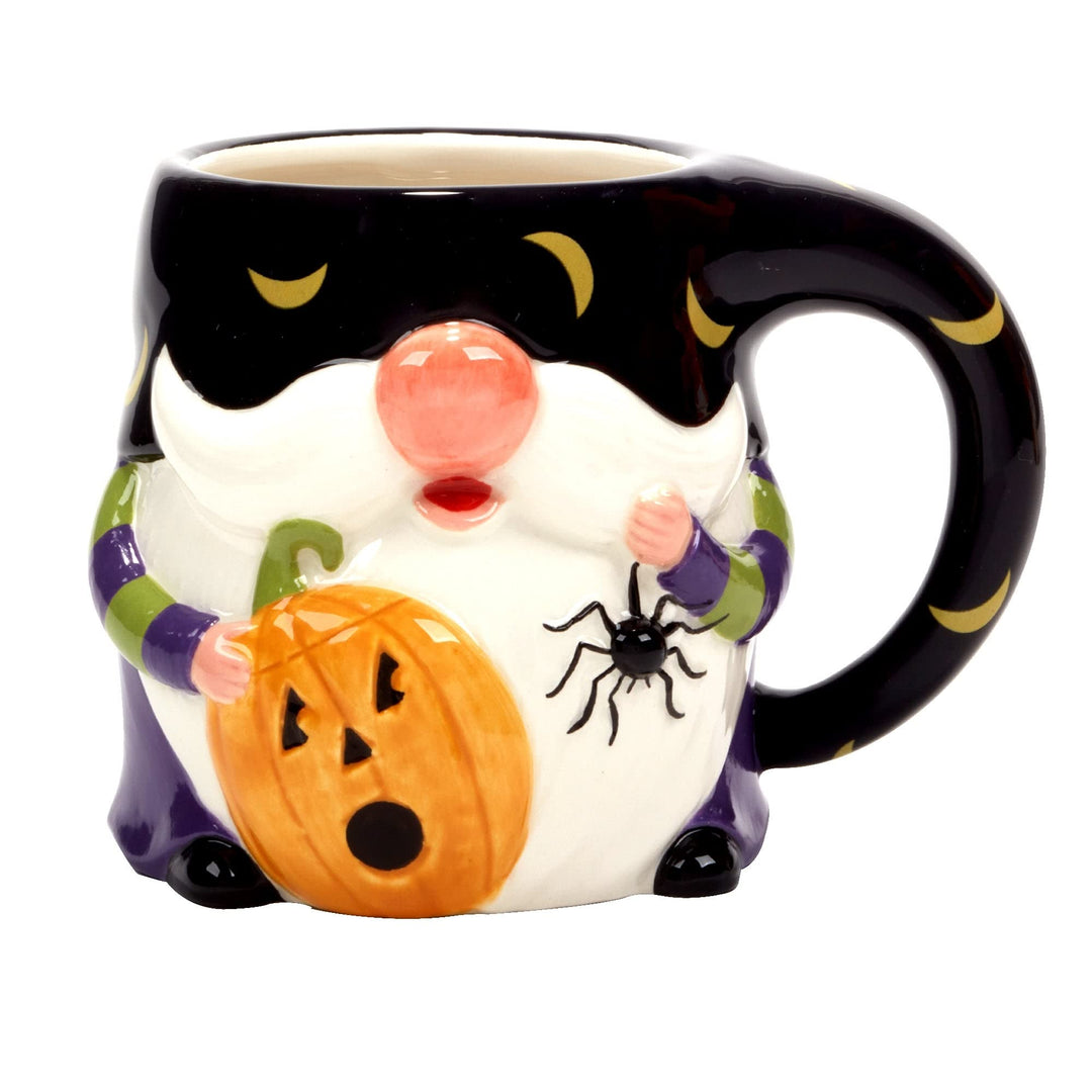 Halloween Gnomes 18 Oz. 3-d Mugs Set Of 4 Multi Color Orange Purple Holiday - Diamond Home USA