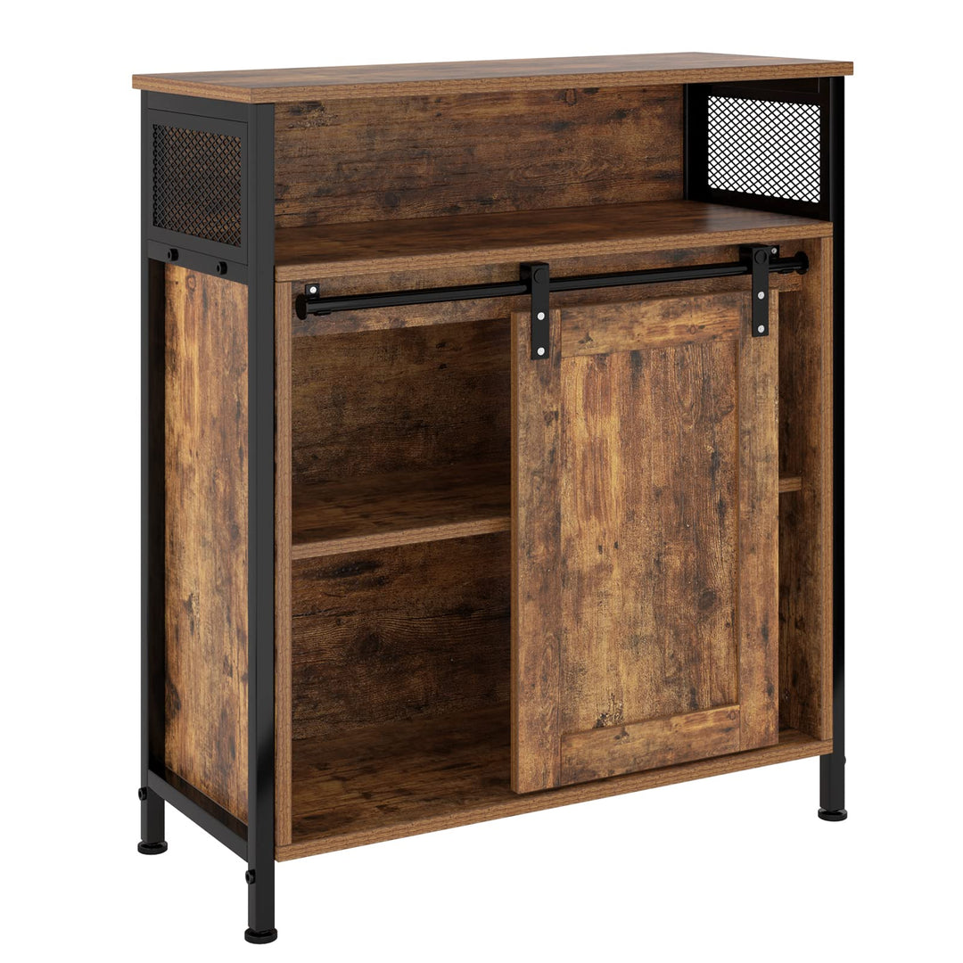 soges Barn Door Storage Cabinet Farmhouse Storage Sideboard with Sliding Door
