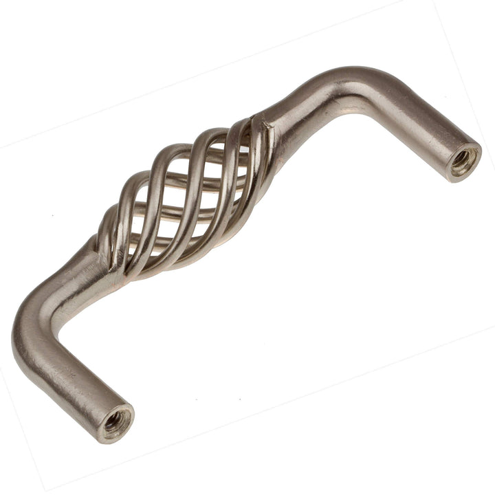3-inch Screw Center Twisted Birdcage Cabinet Hardware Pull - Satin Nickel - Diamond Home USA