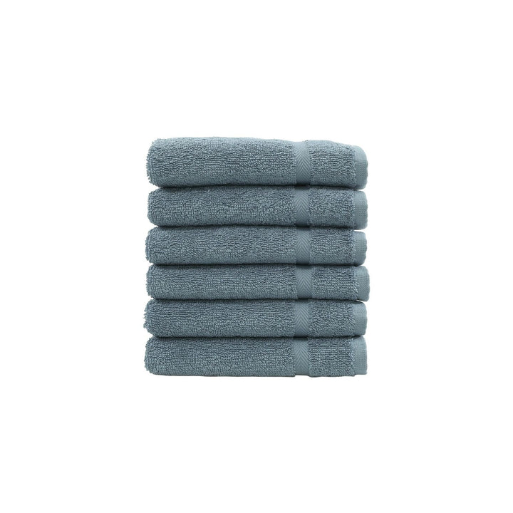 Linum Home Textiles 100% Turkish Cotton Denzi Washcloths Set of 6 Light Blue