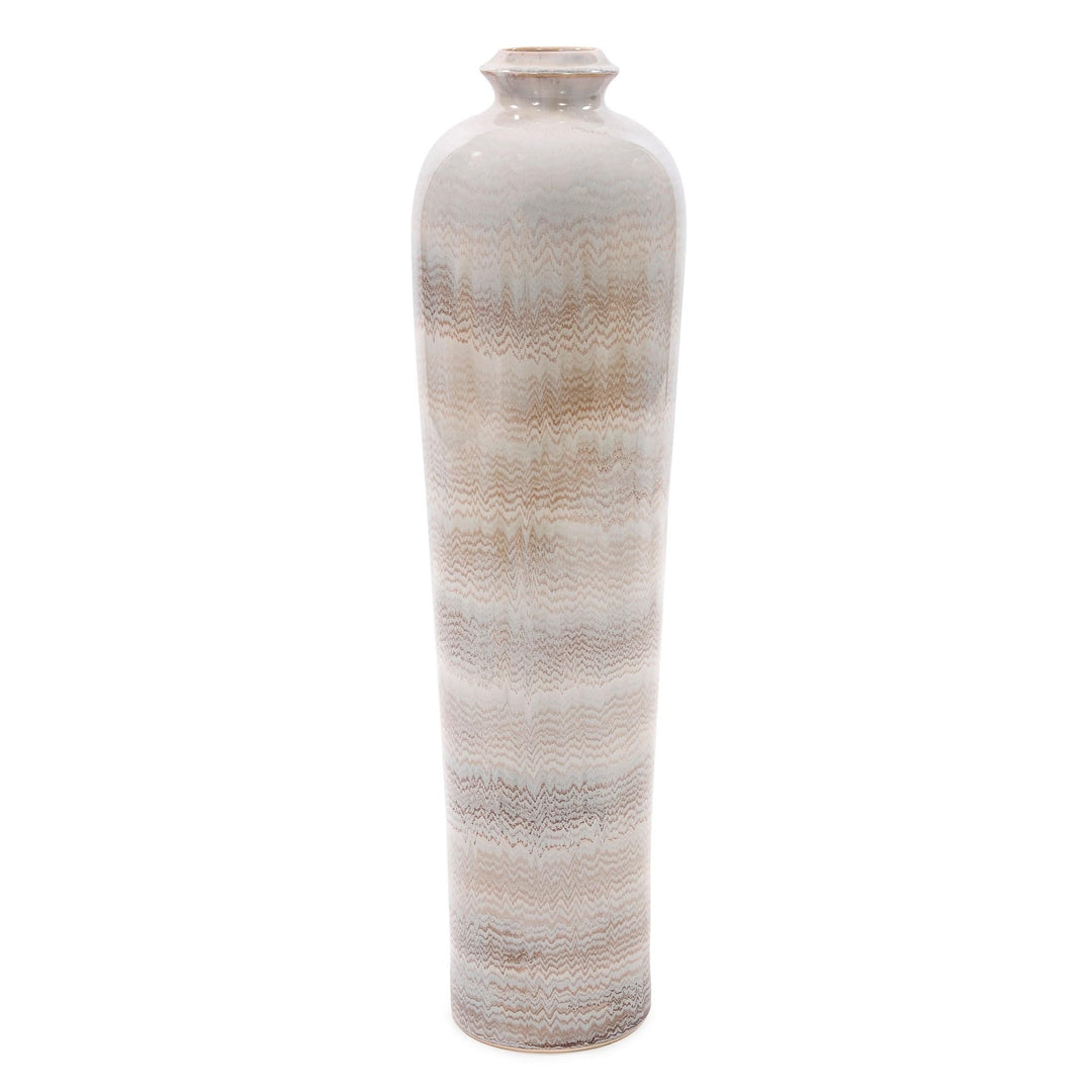 Oversized Ceramic Floor Vase Beige Modern Contemporary