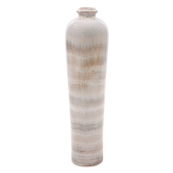 Oversized Ceramic Floor Vase Beige Modern Contemporary