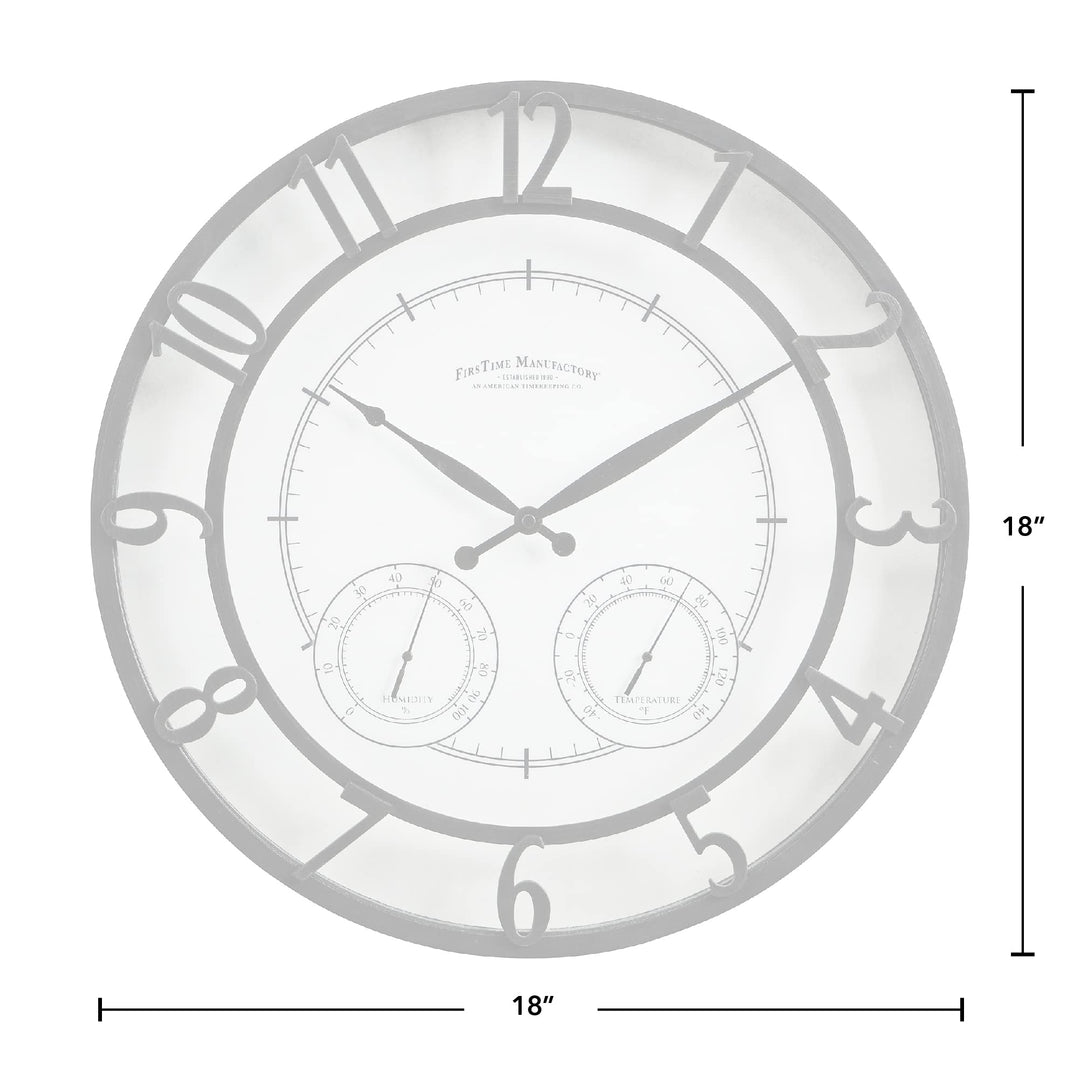 FirsTime & Co. Park Outdoor Wall Clock 18" Oil Rubbed Bronze - Diamond Home USA