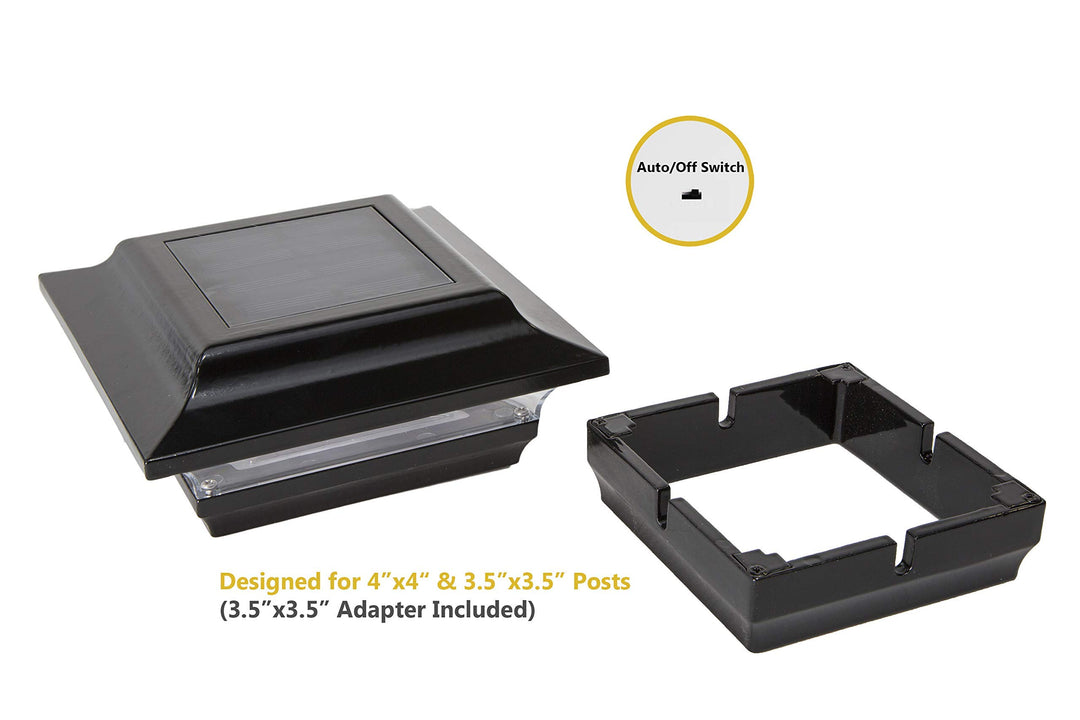 Classy Caps SL211B 4x4 Imperial Solar Post Cap - 2 Pack/Black - Diamond Home USA