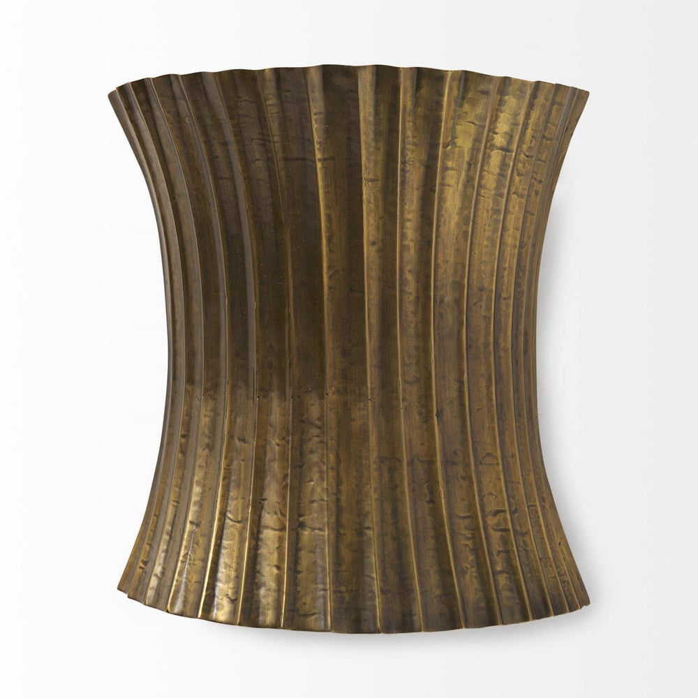 Mercana Letitia Gold Hammered Metal Fan Wall Sconce 68777 - Diamond Home USA