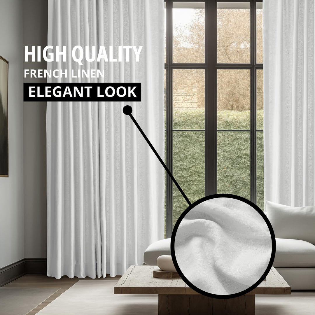 Exclusive Fabrics French Linen Room Darkening Curtains Panel - Elegant luxurious Drapes (1 Panel)