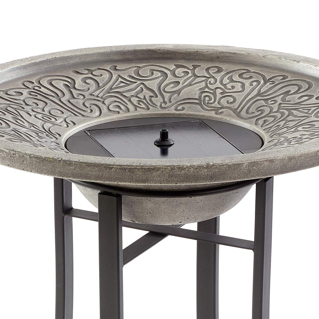 Smart Solar 25401M01 Perello Birdbath Grey - Diamond Home USA