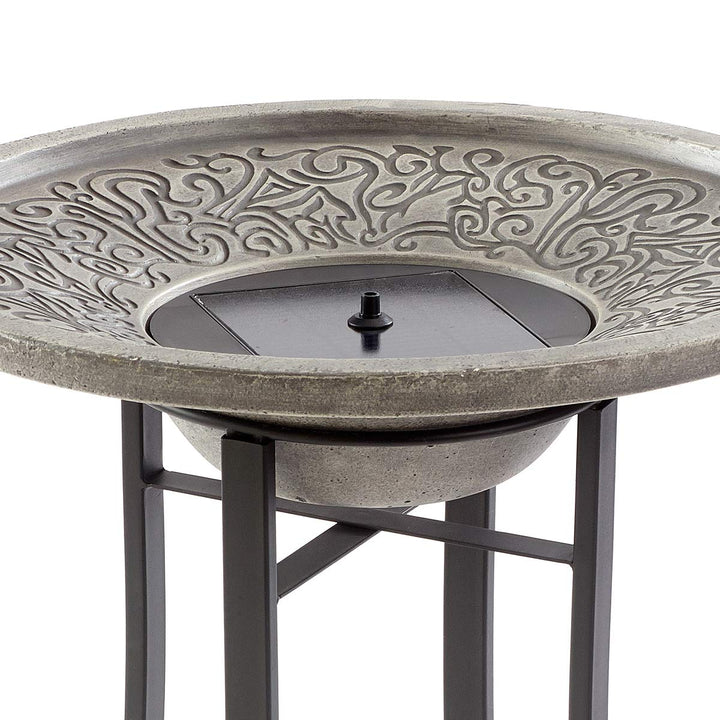 Smart Solar 25401M01 Perello Birdbath Grey - Diamond Home USA
