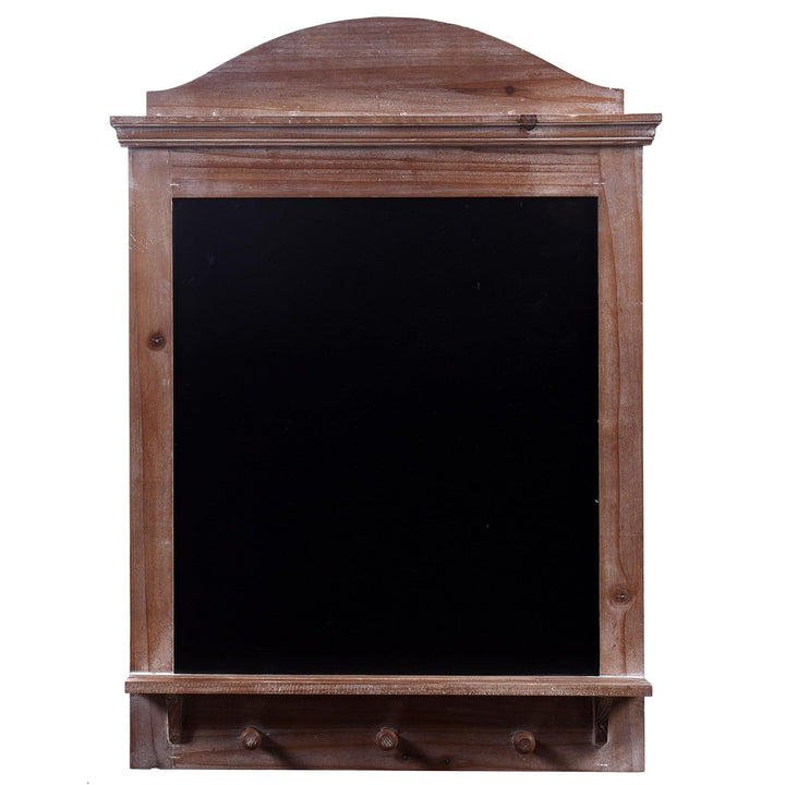 Multi-Functional Wall Memo Board Chalkboard with Hanging Storage Black Country