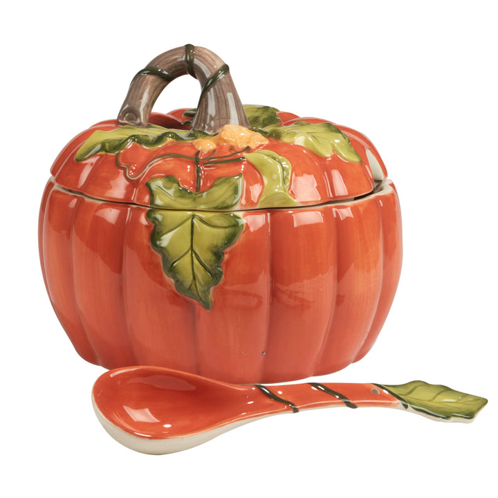 Certified International Harvest Morning Pumpkin Tureen with Ladle 112 oz