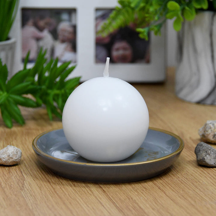Zest Candle CBZ-014 6-Piece Ball Candles 3-Inch Whit White 6 Count