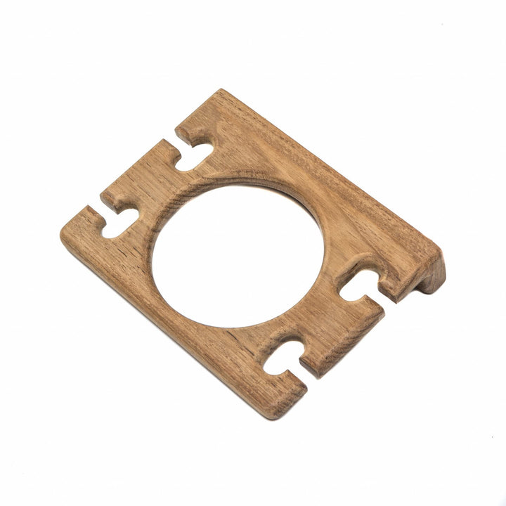 Traditional Solid Teak Wall Mount Glass and Toothbrush Holder 1" X 4.75" 3.63" - Diamond Home USA