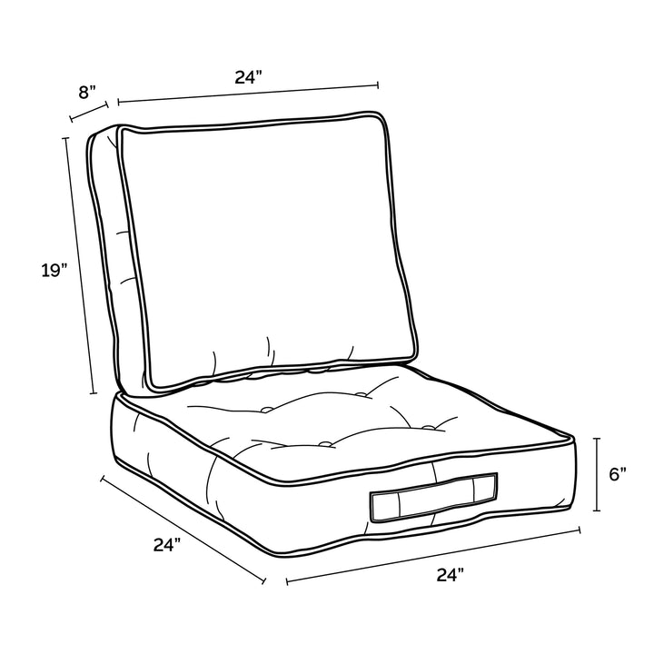 Arden Selections Outdoor Plush Classic Tufted Blowfill Deep Seat Set 24 x 24 Black Simone Tropical - Diamond Home USA