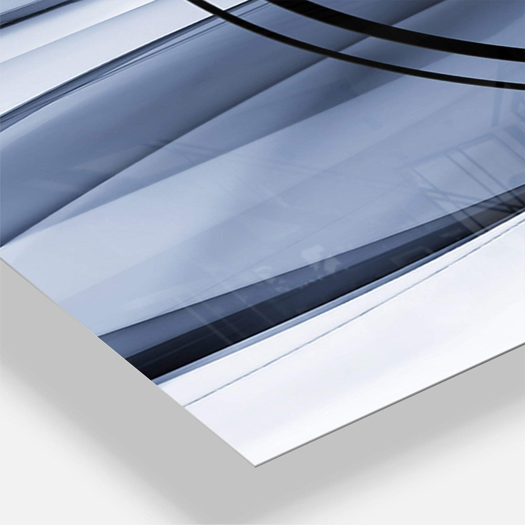 Glittering Light Blue Pattern' Modern 3 Panels Large Wall Clock - 36 in. Wide - Diamond Home USA