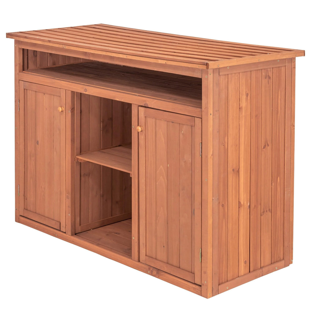 Short Display and Storage Cabinet Brown Wood - Diamond Home USA