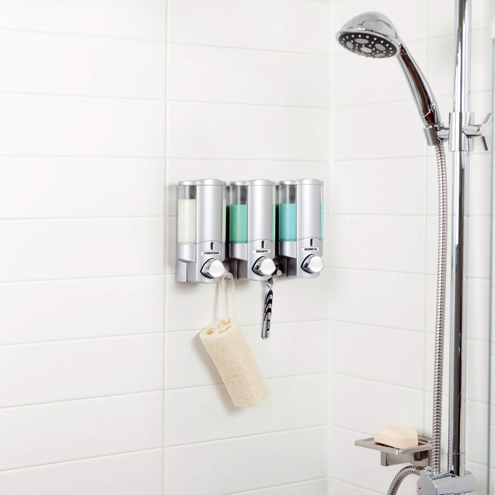 Better Living Products Aviva Shower Dispenser 3 Shampoo and Soap Dispenser 3 x - Diamond Home USA