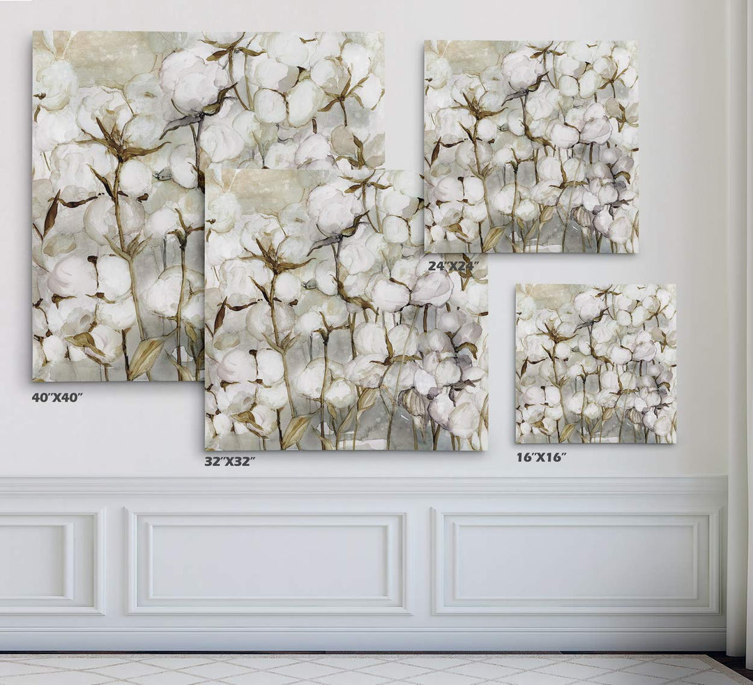 Wexford Home Cotton Field Gallery Wrapped Canvas Wall Art 32 in x 32 32X32 - Diamond Home USA