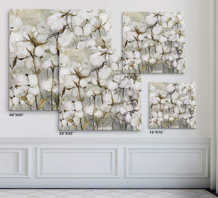 Wexford Home Cotton Field Gallery Wrapped Canvas Wall Art 32 in x 32 32X32 - Diamond Home USA