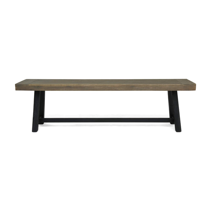 Christopher Knight Home Toby Outdoor Acacia Wood Bench Sandblast Gray Finish and - Diamond Home USA