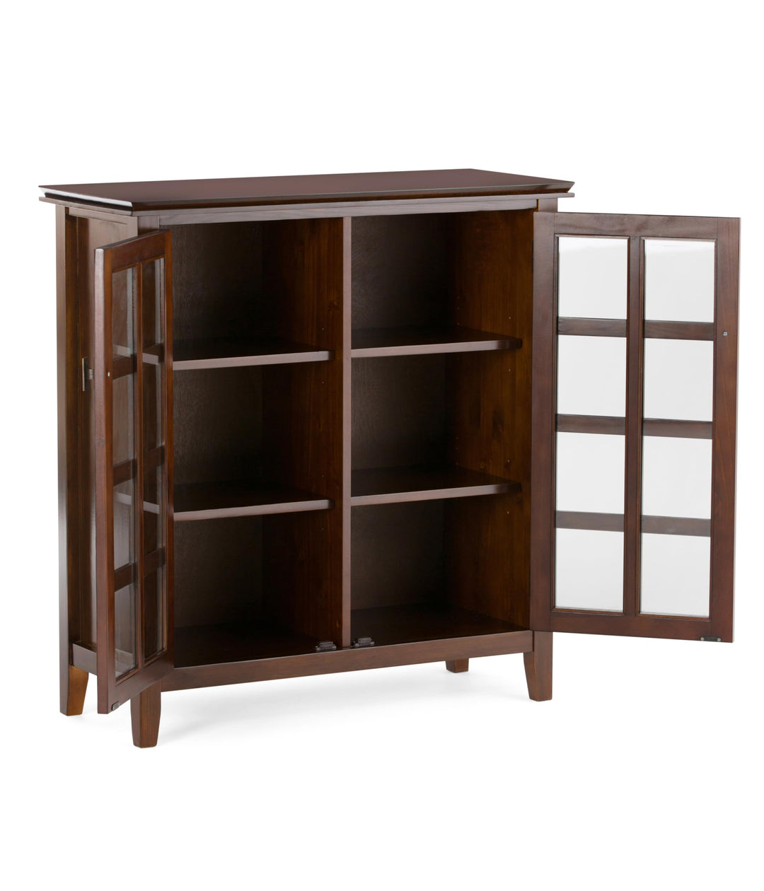 SIMPLIHOME Artsan SOLID WOOD 38 Inch Wde Transtonal Medum Storage Cabnet Russet Brown - Diamond Home USA