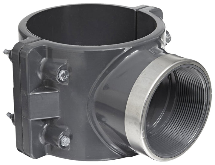 Spears 867-SR Series PVC Clamp-On Saddle with EPDM O-Ring Zink Bolt ainless