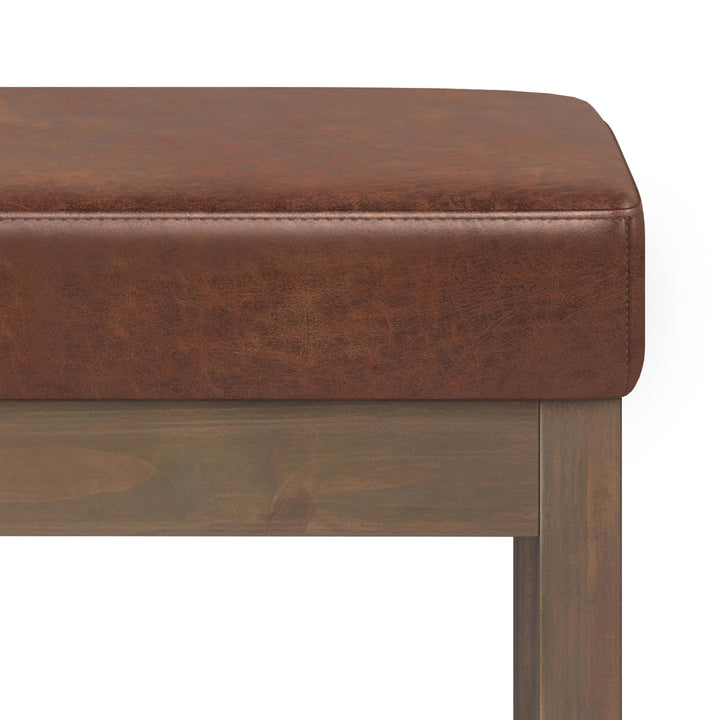 SIMPLIHOME Milltown 27 Inch Wide Contemporary Rectangle Footstool Ottoman Distressed