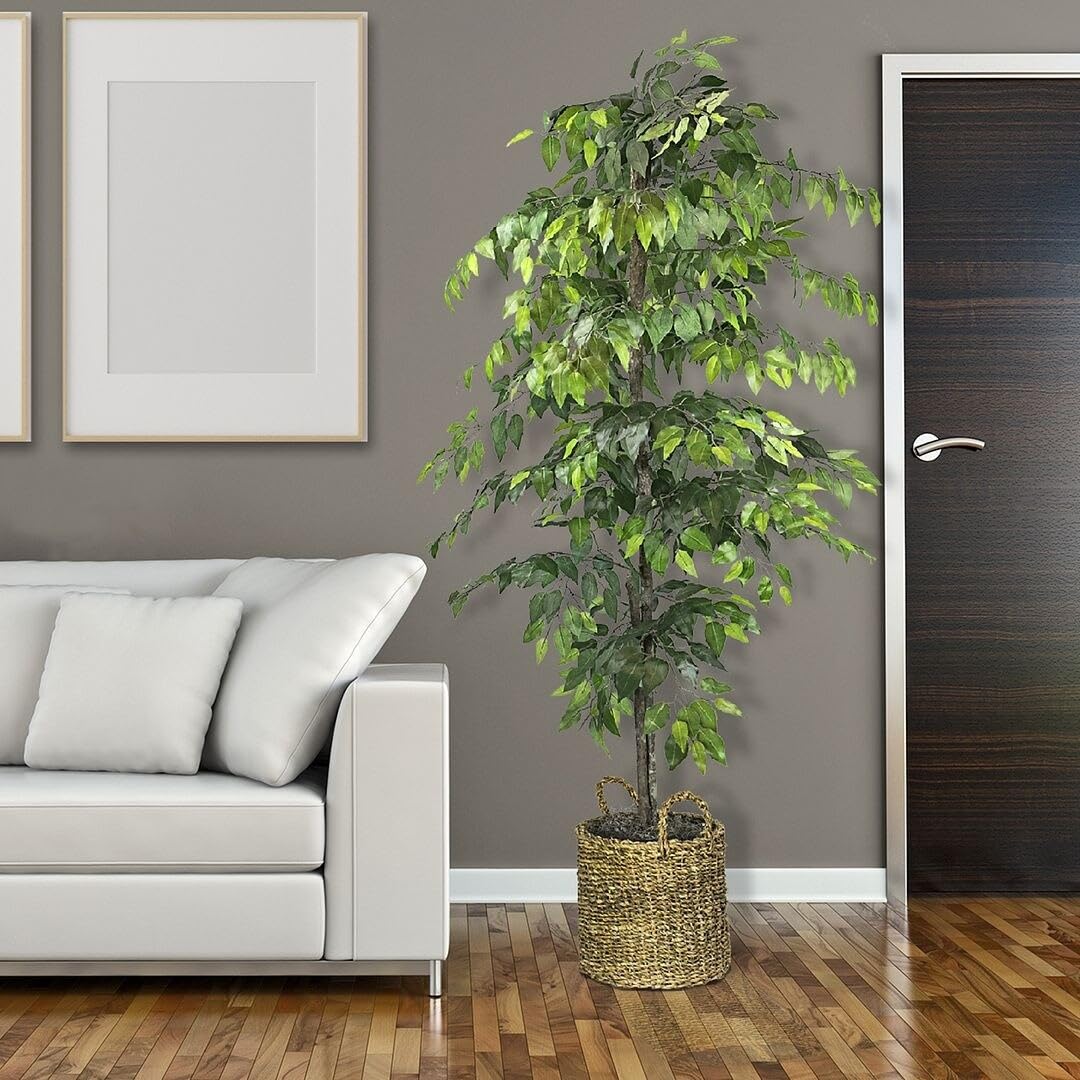6-Foot Artificial Tree in Basket Green - Diamond Home USA