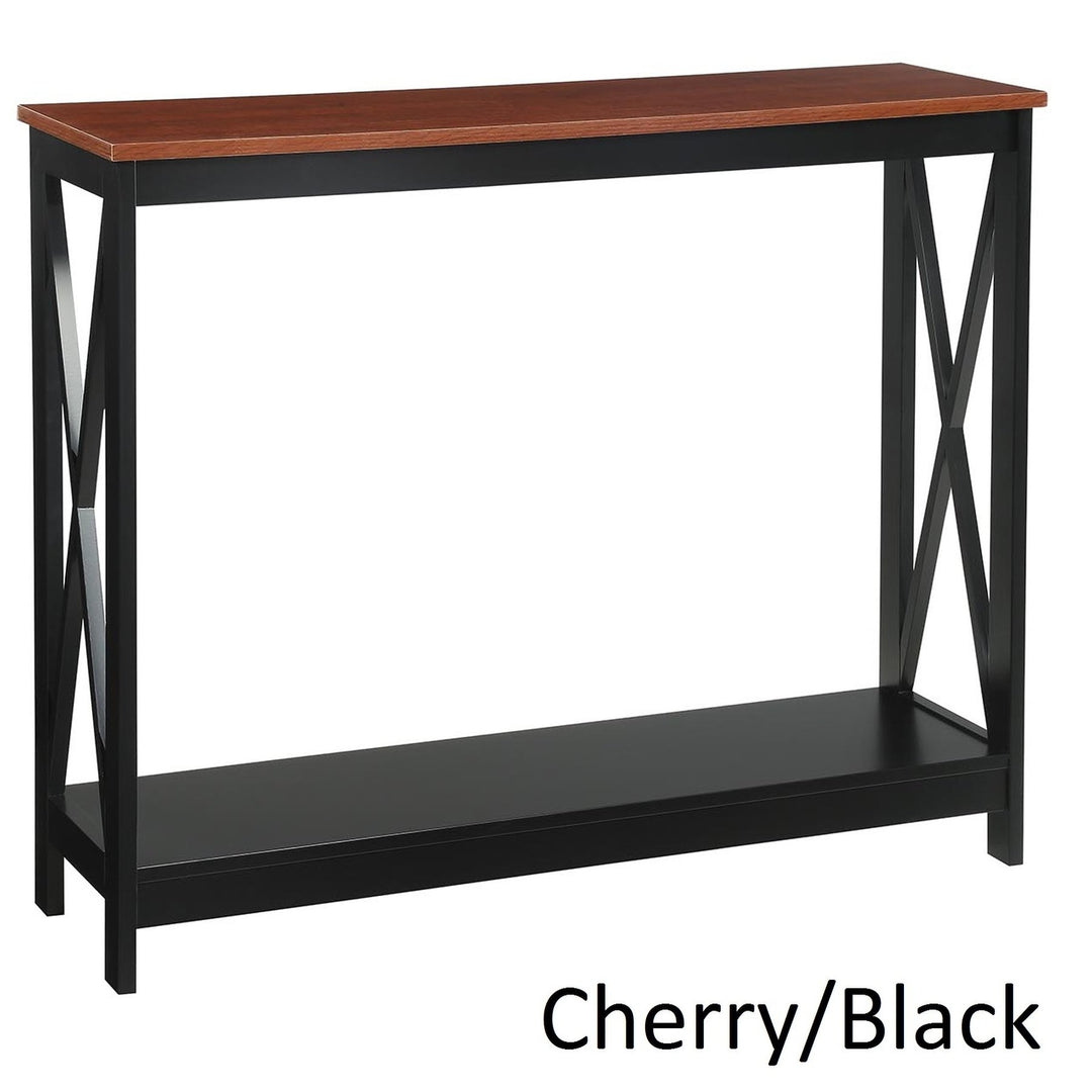 Modern Bywater Dauphine Console Table MDF Veneer Wood Rectangle 1 Piece Cherry/Black - Diamond Home USA