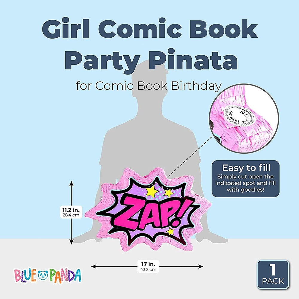 Girl Comic Book Hero Pink Party Pinata For Birthday (17 X 11.2 3 Inches) - Diamond Home USA