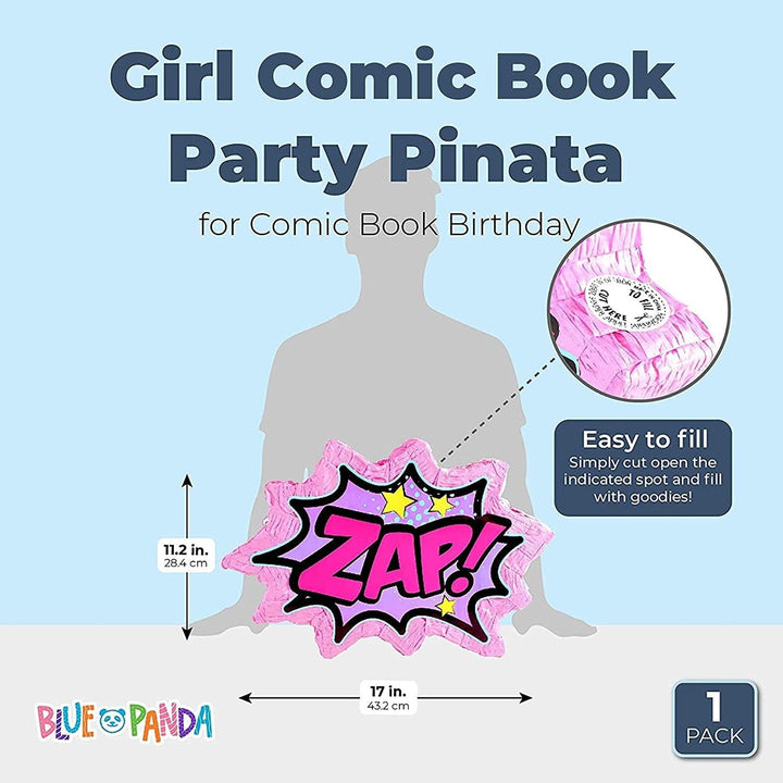 Girl Comic Book Hero Pink Party Pinata For Birthday (17 X 11.2 3 Inches) - Diamond Home USA