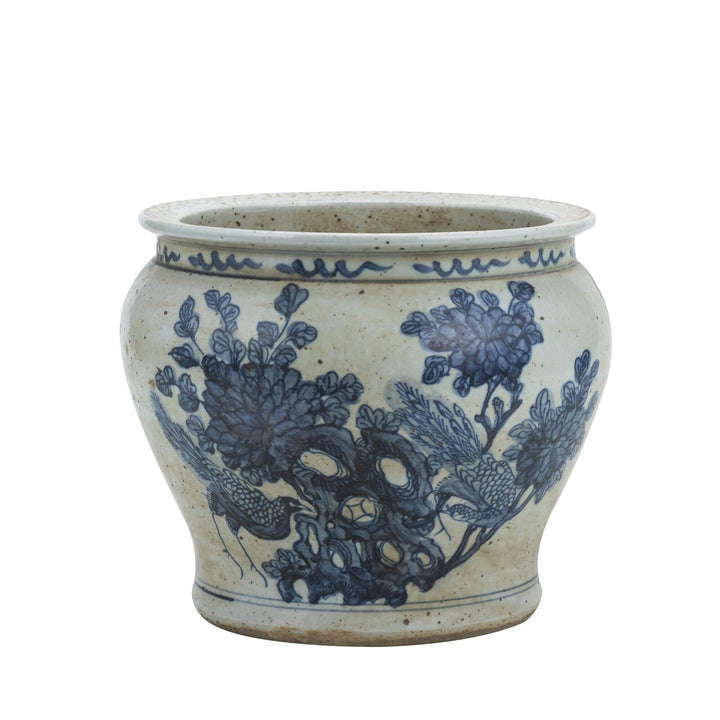 Blue and White Small Planter Flower with Porcelain