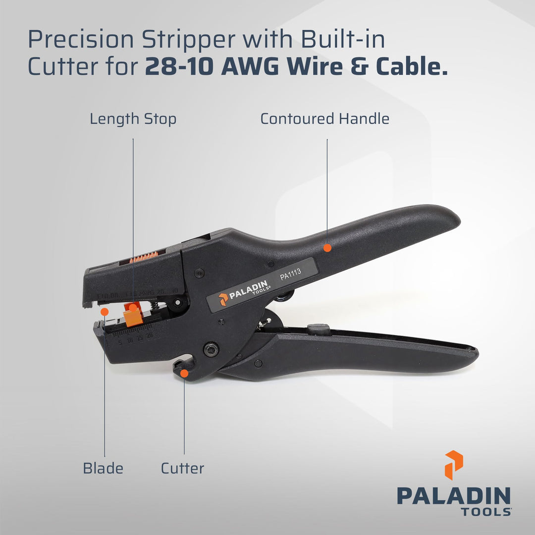 Paladin STRIPAX PRO 6 Automatic Wire Stripper Tool|Premium Wire Cutter|28-10 - Diamond Home USA