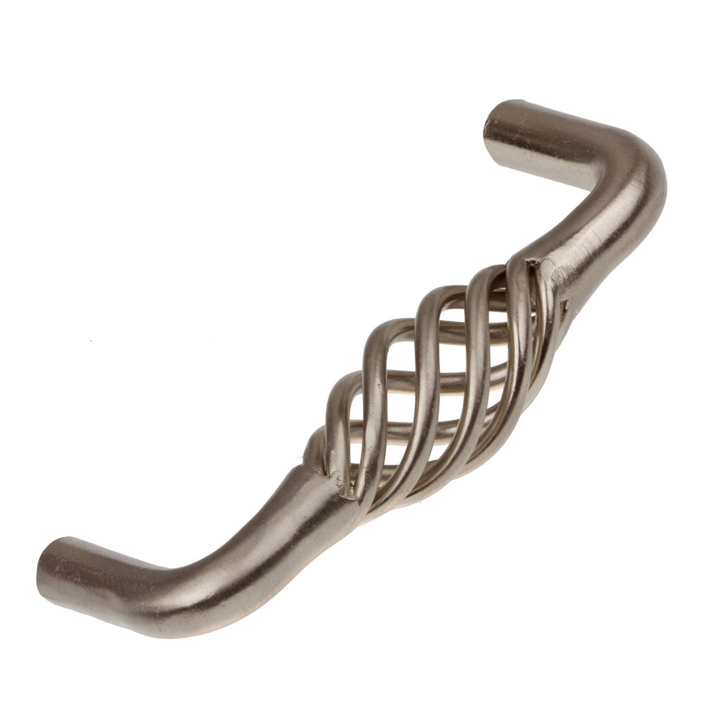 3-inch Screw Center Twisted Birdcage Cabinet Hardware Pull - Satin Nickel - Diamond Home USA