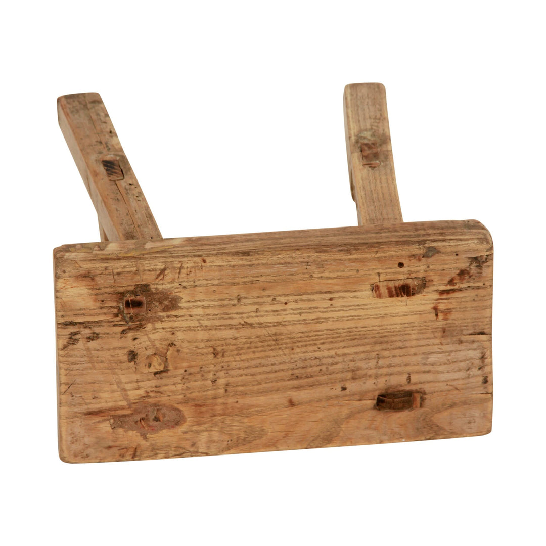 11 in. W Rectangular Natural Wood Vintage Mini Stool 11" X 5" L 9" H Solid - Diamond Home USA
