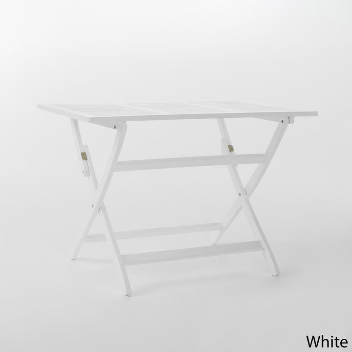 Christopher Knight Home Positano Outdoor Acacia ood Foldable Dining Table Pu/ White - Diamond Home USA