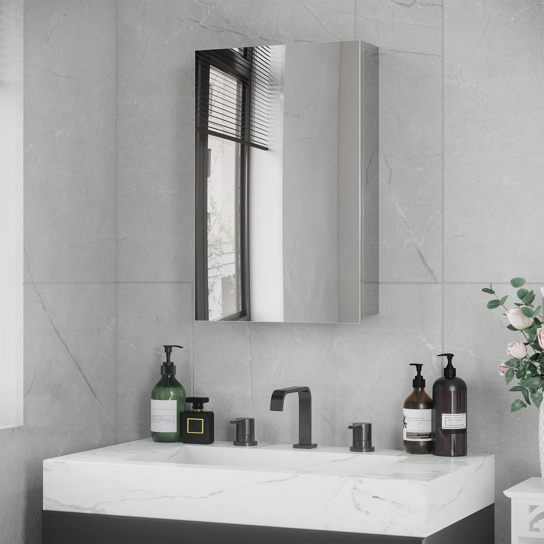 Wall-Mounted Medicine Cabinet with Mirror Bathroom Wall Mounted Hinged Door