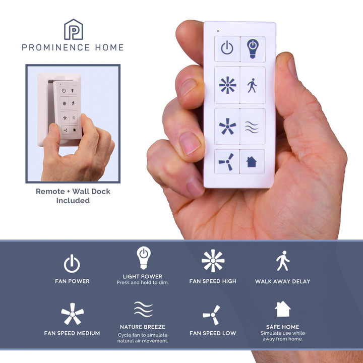 Prominence Home 51474-01 Ashby Ceiling Fan with Remote Control and Dimmable - Diamond Home USA