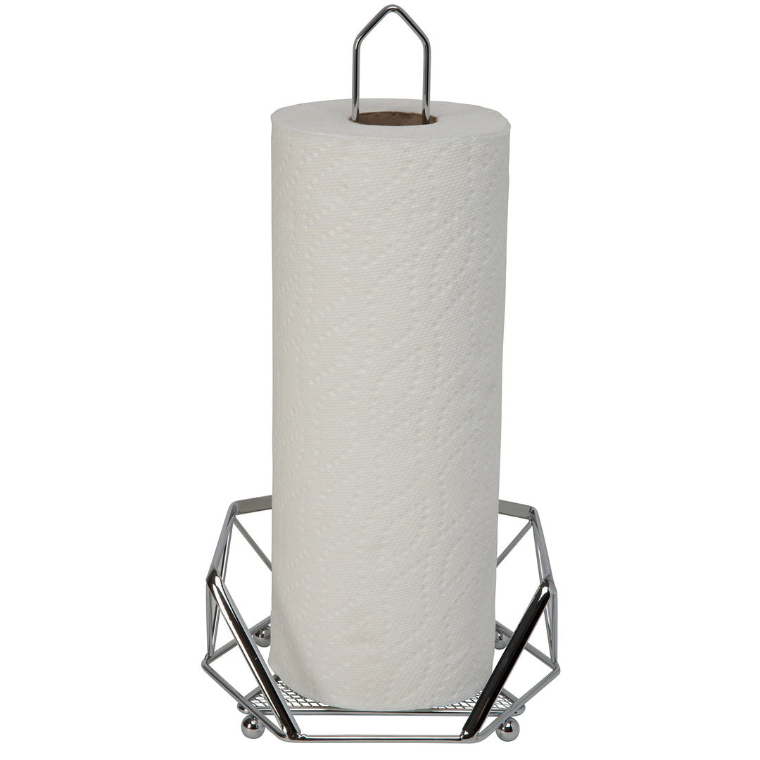 Kitchen Details Chrome Geode Paper Towel Holder|Countertop|Free Standing|Holds 1 - Diamond Home USA